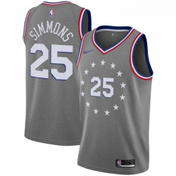 Womens Nike Philadelphia 76ers 25 Ben Simmons Swingman Gray NBA Jersey City Edition