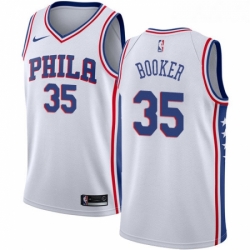 Womens Nike Philadelphia 76ers 35 Trevor Booker Swingman White NBA Jersey Association Edition 