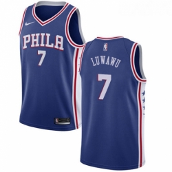 Womens Nike Philadelphia 76ers 7 Timothe Luwawu Swingman Blue Road NBA Jersey Icon Edition