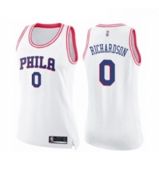 Womens Philadelphia 76ers 0 Josh Richardson Swingman White Pink Fashion Basketball Jersey 