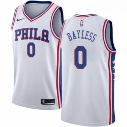 Youth Nike Philadelphia 76ers 0 Jerryd Bayless Authentic White Home NBA Jersey Association Edition