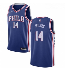 Youth Nike Philadelphia 76ers 14 Shake Milton Swingman Blue NBA Jersey Icon Edition 