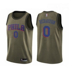 Youth Philadelphia 76ers 0 Josh Richardson Swingman Green Salute to Service Basketball Jersey 