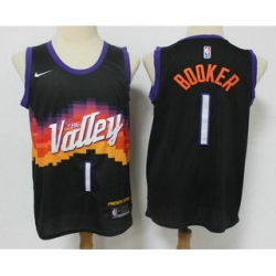 Men Phoenix Suns 1 Devin Booker Black 2021 City Edition NBA Swingman Jersey