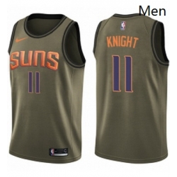 Mens Nike Phoenix Suns 11 Brandon Knight Swingman Green Salute to Service NBA Jersey