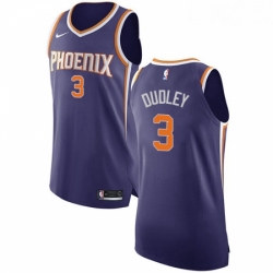 Mens Nike Phoenix Suns 3 Jared Dudley Authentic Purple Road NBA Jersey Icon Edition