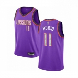 Mens Phoenix Suns 11 Ricky Rubio Authentic Purple Basketball Jersey 2018 19 City Edition 