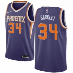 Womens Nike Phoenix Suns 34 Charles Barkley Swingman Purple Road NBA Jersey Icon Edition