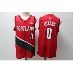 Blazers 0 Damian Lillard Red City Edition Nike Swingman Jersey