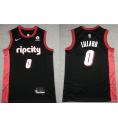 Men Portland Trail Blazers #0 Damian Lillard 75TH Anniversary 2021 2022 City Edition Player Jersey