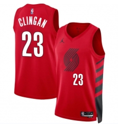 Men Portland Trail Blazers 23 Donovan Clingan Red 2024 Draft Statement Edition Stitched Basketball Jersey