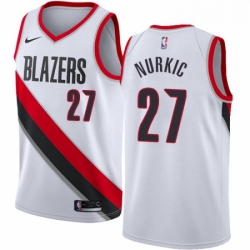 Mens Nike Portland Trail Blazers 27 Jusuf Nurkic Authentic White Home NBA Jersey Association Edition