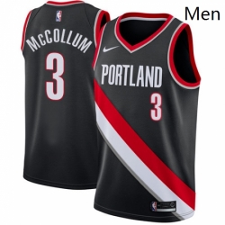 Mens Nike Portland Trail Blazers 3 CJ McCollum Swingman Black Road NBA Jersey Icon Edition