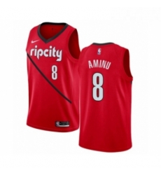 Mens Nike Portland Trail Blazers 8 Al Farouq Aminu Red Swingman Jersey Earned Edition