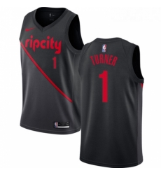 Womens Nike Portland Trail Blazers 1 Evan Turner Swingman Black NBA Jersey 2018 19 City Edition