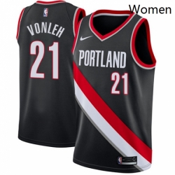 Womens Nike Portland Trail Blazers 21 Noah Vonleh Swingman Black Road NBA Jersey Icon Edition