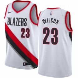 Womens Nike Portland Trail Blazers 23 CJ Wilcox Swingman White Home NBA Jersey Association Edition 
