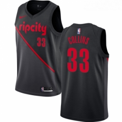Womens Nike Portland Trail Blazers 33 Zach Collins Swingman Black NBA Jersey 2018 19 City Edition