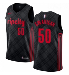 Womens Nike Portland Trail Blazers 50 Caleb Swanigan Swingman Black NBA Jersey City Edition 