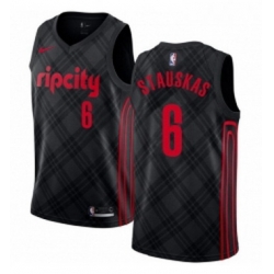 Womens Nike Portland Trail Blazers 6 Nik Stauskas Swingman Black NBA Jersey City Edition 
