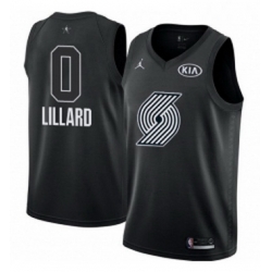 Youth Nike Jordan Portland Trail Blazers 0 Damian Lillard Swingman Black 2018 All Star Game NBA Jersey