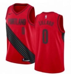 Youth Nike Portland Trail Blazers 0 Damian Lillard Swingman Red Alternate NBA Jersey Statement Edition