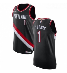 Youth Nike Portland Trail Blazers 1 Evan Turner Authentic Black Road NBA Jersey Icon Edition