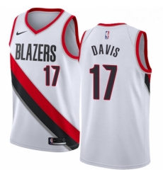 Youth Nike Portland Trail Blazers 17 Ed Davis Swingman White Home NBA Jersey Association Edition 