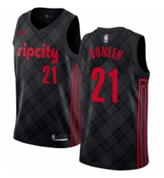 Youth Nike Portland Trail Blazers 21 Noah Vonleh Swingman Black NBA Jersey City Edition