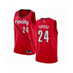 Youth Nike Portland Trail Blazers 24 Anfernee Simons Red Swingman Jersey Earned Edition 