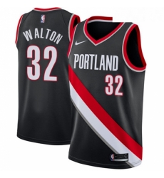 Youth Nike Portland Trail Blazers 32 Bill Walton Swingman Black Road NBA Jersey Icon Edition