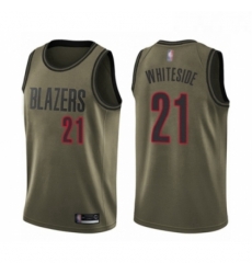 Youth Portland Trail Blazers 21 Hassan Whiteside Swingman Green Salute to Service Basketball Jersey 