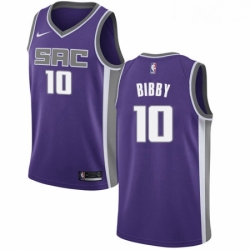 Mens Nike Sacramento Kings 10 Mike Bibby Swingman Purple Road NBA Jersey Icon Edition