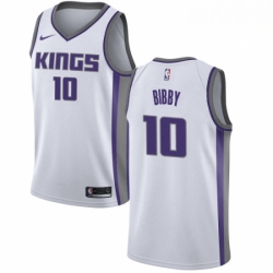 Mens Nike Sacramento Kings 10 Mike Bibby Swingman White NBA Jersey Association Edition