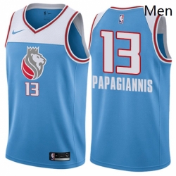 Mens Nike Sacramento Kings 13 Georgios Papagiannis Authentic Blue NBA Jersey City Edition