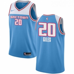 Mens Nike Sacramento Kings 20 Harry Giles Swingman Blue NBA Jersey 2018 19 City Edition 