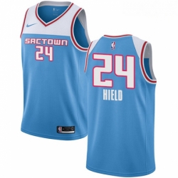 Mens Nike Sacramento Kings 24 Buddy Hield Swingman Blue NBA Jersey 2018 19 City Edition