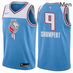 Mens Nike Sacramento Kings 9 Iman Shumpert Authentic Blue NBA Jersey City Edition 