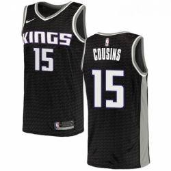 Womens Nike Sacramento Kings 15 DeMarcus Cousins Authentic Black NBA Jersey Statement Edition