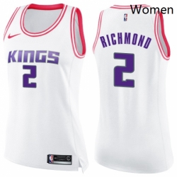 Womens Nike Sacramento Kings 2 Mitch Richmond Swingman WhitePink Fashion NBA Jersey