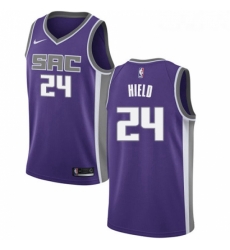 Youth Nike Sacramento Kings 24 Buddy Hield Swingman Purple Road NBA Jersey Icon Edition