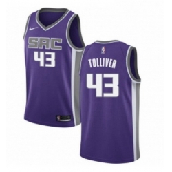 Youth Nike Sacramento Kings 43 Anthony Tolliver Authentic Purple Road NBA Jersey Icon Edition