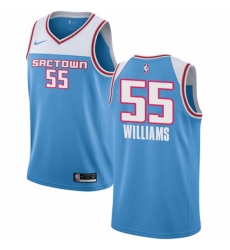 Youth Nike Sacramento Kings 55 Jason Williams Swingman Blue NBA Jersey 2018 19 City Edition 