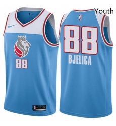 Youth Nike Sacramento Kings 88 Nemanja Bjelica Swingman Blue NBA Jersey City Edition 