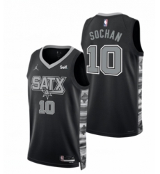 Men' San Antonio Spurs #10 Jeremy Sochan 2022-23 Black Stitched Jersey