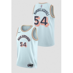 Men San Antonio Spurs 54 Sandro Mamukelashvili Light Blue 2024 25 City Edition Stitched Basketball Jersey