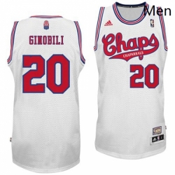 Mens Adidas San Antonio Spurs 20 Manu Ginobili Swingman White Latin Nights NBA Jersey