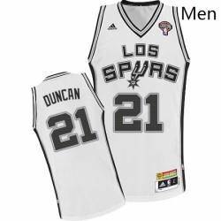 Mens Adidas San Antonio Spurs 21 Tim Duncan Swingman White ABA Hardwood Classic NBA Jersey