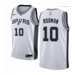 Mens Nike San Antonio Spurs 10 Dennis Rodman Authentic White Home NBA Jersey Association Edition