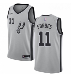 Womens Nike San Antonio Spurs 11 Bryn Forbes Swingman Silver NBA Jersey Statement Edition 